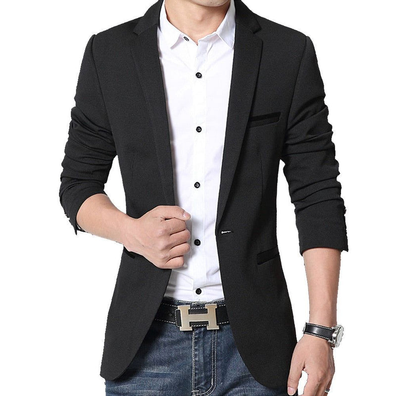 Blazer Casual Masculino Slim Confort - Casacos e jaquetas - blazer masculino com 1 botão, blazer masculino com um botão, blazer masculino slim, blazer masculino slim fit, blazer masculino slim fit corte italiano, Blazer Masculino Slim Fit Moderno