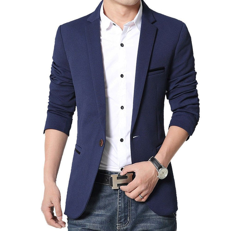 Blazer Casual Masculino Slim Confort Azul - Zellum