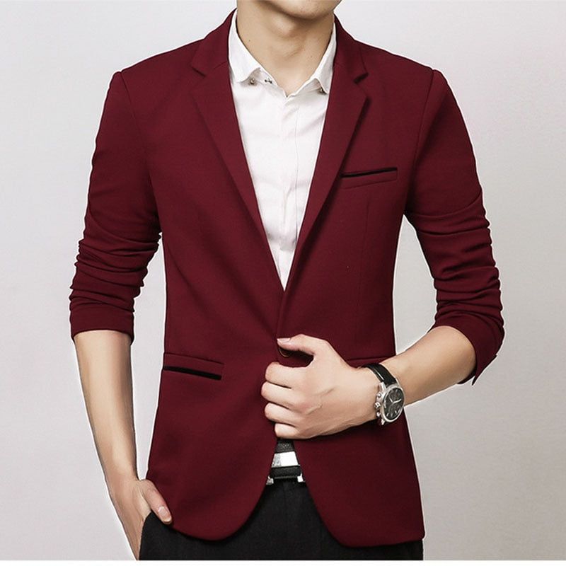 Blazer Casual Masculino Slim Confort - Casacos e jaquetas - blazer masculino com 1 botão, blazer masculino com um botão, blazer masculino slim, blazer masculino slim fit, blazer masculino slim fit corte italiano, Blazer Masculino Slim Fit Moderno