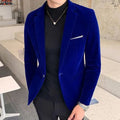 Blazer Masculino Social de Veludo Azul - Zellum