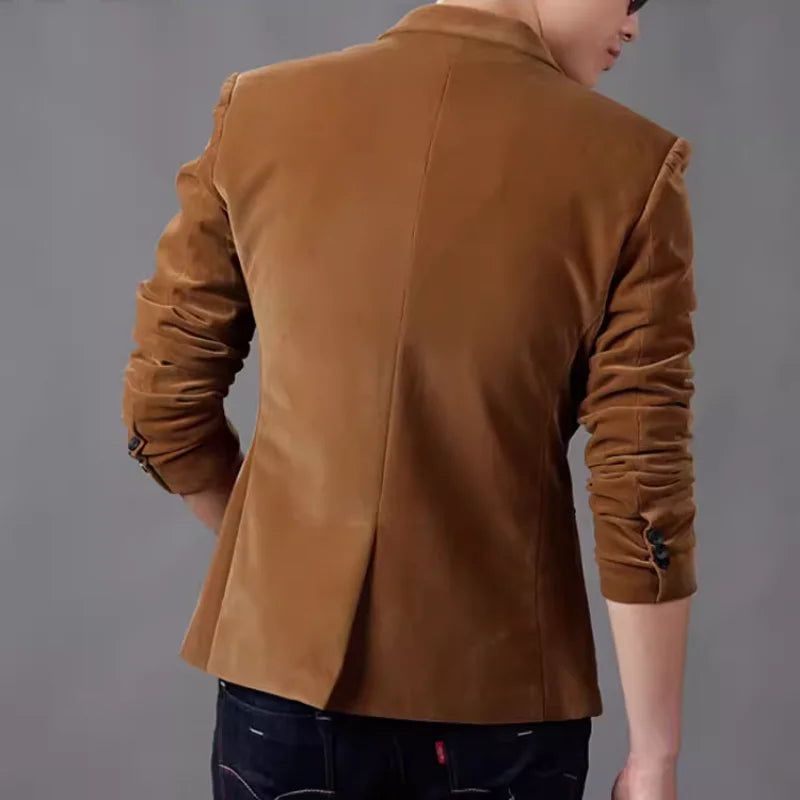 Blazer Masculino de Veludo Outono - Zellum