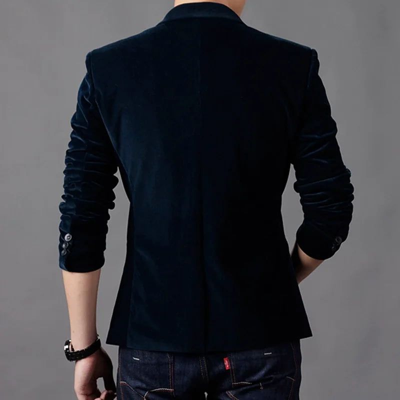 Blazer Masculino de Veludo Outono - Zellum