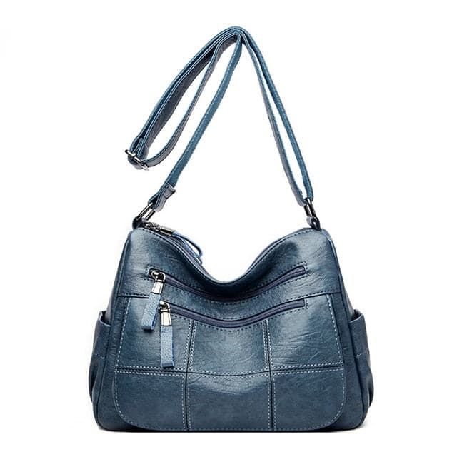 Bolsa Feminina de Couro Loox Azul Lagoa - Zellum