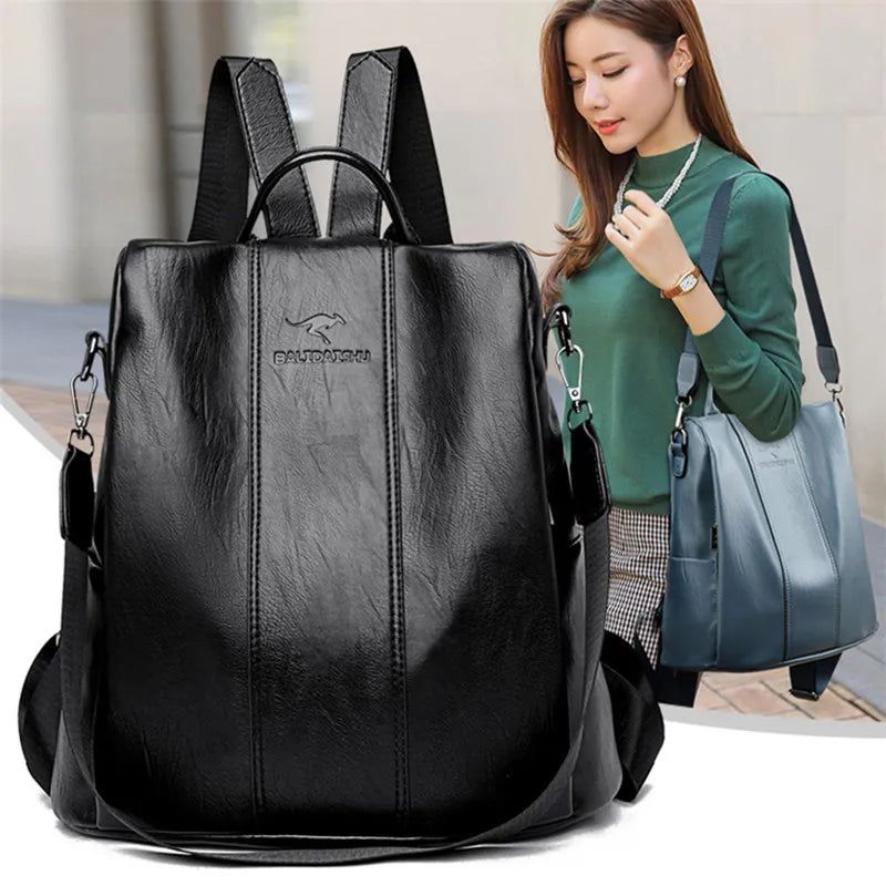 Bolsa Mochila Feminina Antifurto de Couro -  - bolsa couro, bolsa couro feminina, bolsa couro preta, bolsa de couro, bolsa de couro feminina, bolsa de couro legítimo, bolsa em couro, bolsa feminina couro, bolsas femininas de couro, bolsas femininas de couro em promoção