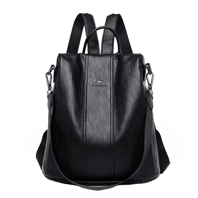 Bolsa Mochila Feminina Antifurto de Couro -  - bolsa couro, bolsa couro feminina, bolsa couro preta, bolsa de couro, bolsa de couro feminina, bolsa de couro legítimo, bolsa em couro, bolsa feminina couro, bolsas femininas de couro, bolsas femininas de couro em promoção