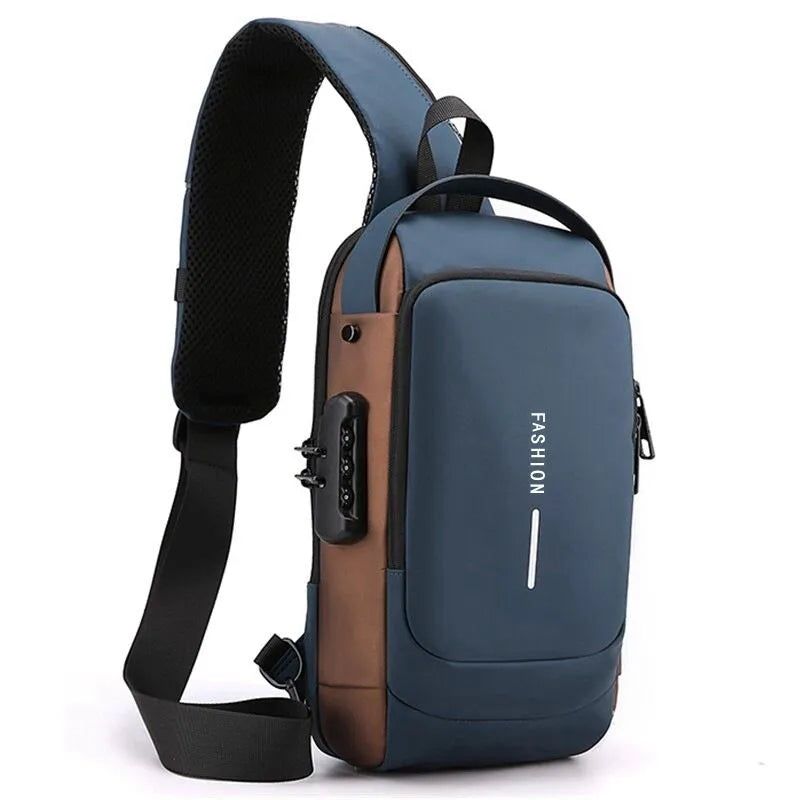 Bolsa Transversal Multifuncional Antifurto -  - bag masculina, Bolsa Antifurto, bolsa lateral masculina, bolsa masculina, bolsa masculina transversal, bolsa preta transversal, bolsa transversal masculina, Bolsa Transversal Multifuncional, mochila impermeável masculina, shoulder bag masculina