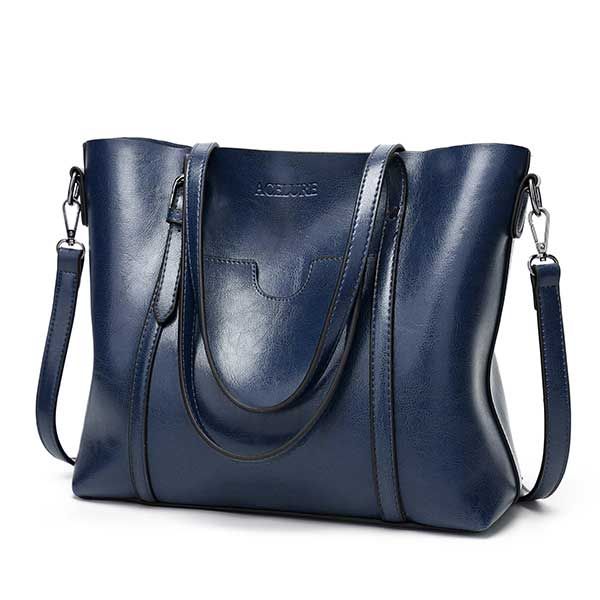 Bolsa Feminina de Couro Acelure Azul Escuro - Zellum