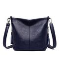 Bolsa Tiracolo de Couro Feminina Ladies Navy Blue 25cm x 10cm x 21cm - Zellum