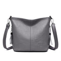 Bolsa Tiracolo de Couro Feminina Ladies Cinza 25cm x 10cm x 21cm - Zellum