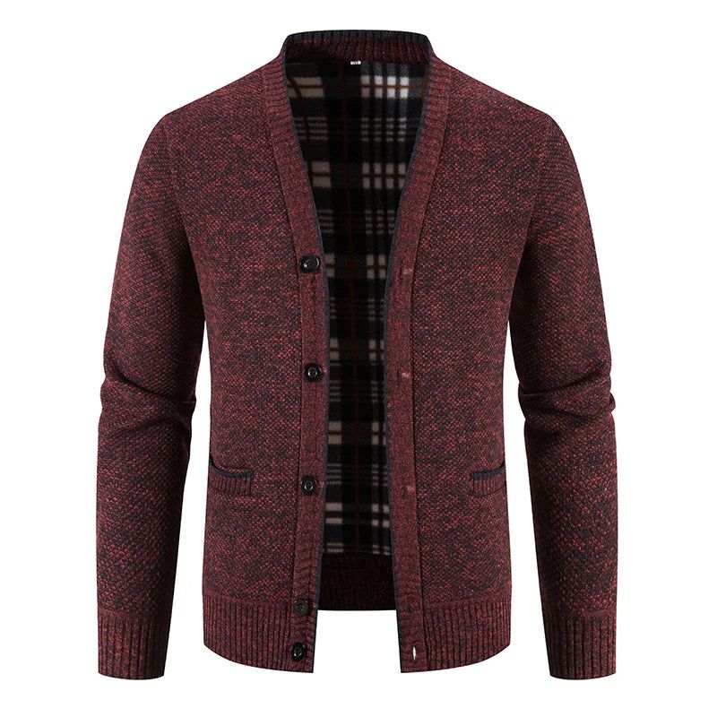 Cardigan Masculino de Algodão Sweater Borgonha - Zellum