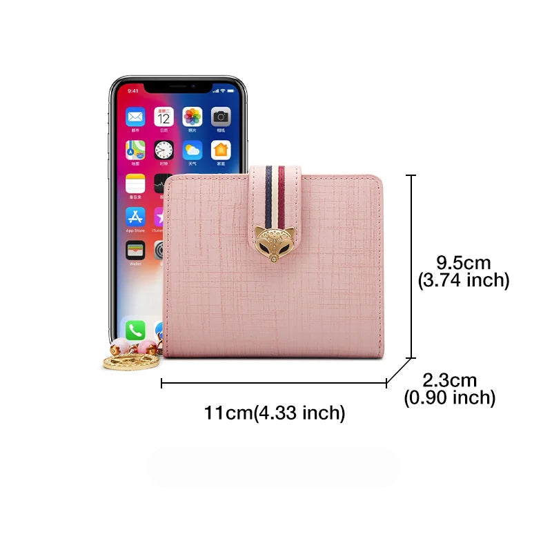 FOXER Card Holder Split Leather Women Wallet Designer Coin Purse Lady Zipper Wallet High Quality Cute Short Wallets With PendantZellum