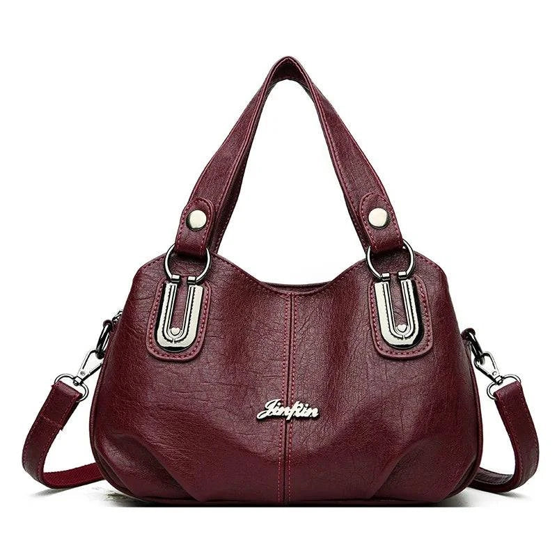 Bolsa Feminina de Couro Casual Vermelho - Zellum