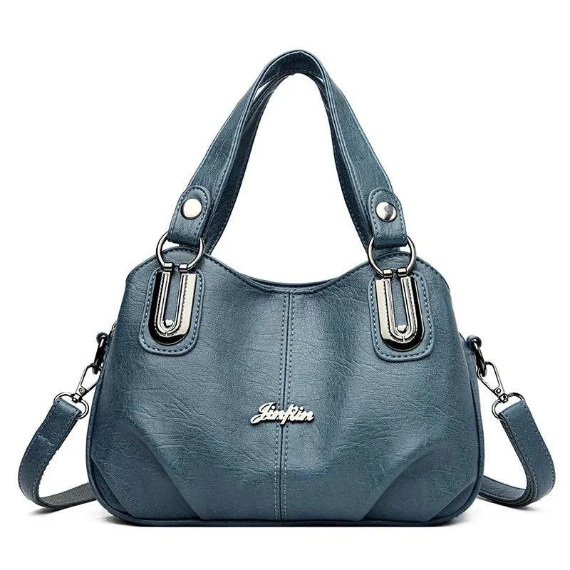 Bolsa Feminina de Couro Casual Azul - Zellum