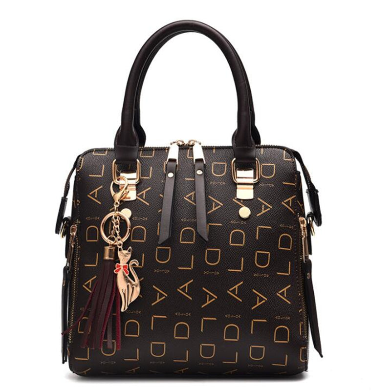 Bolsa Feminina Satchel de Couro Luxuoso