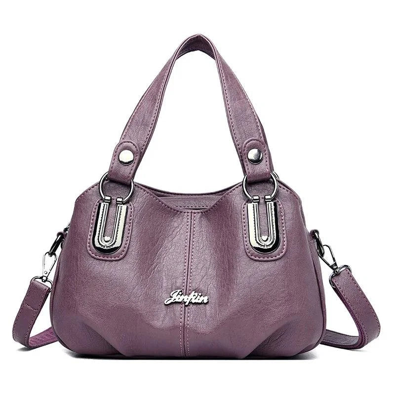 Bolsa Feminina de Couro Casual Roxo - Zellum