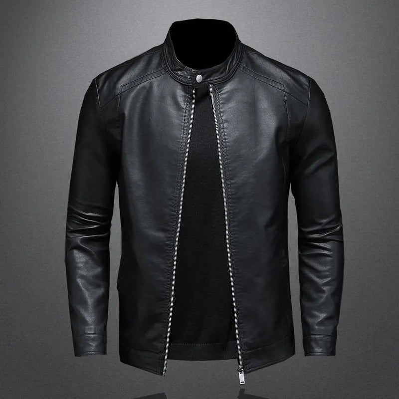 Jaqueta De Couro Masculino Casual Motoqueiro Preto - Zellum