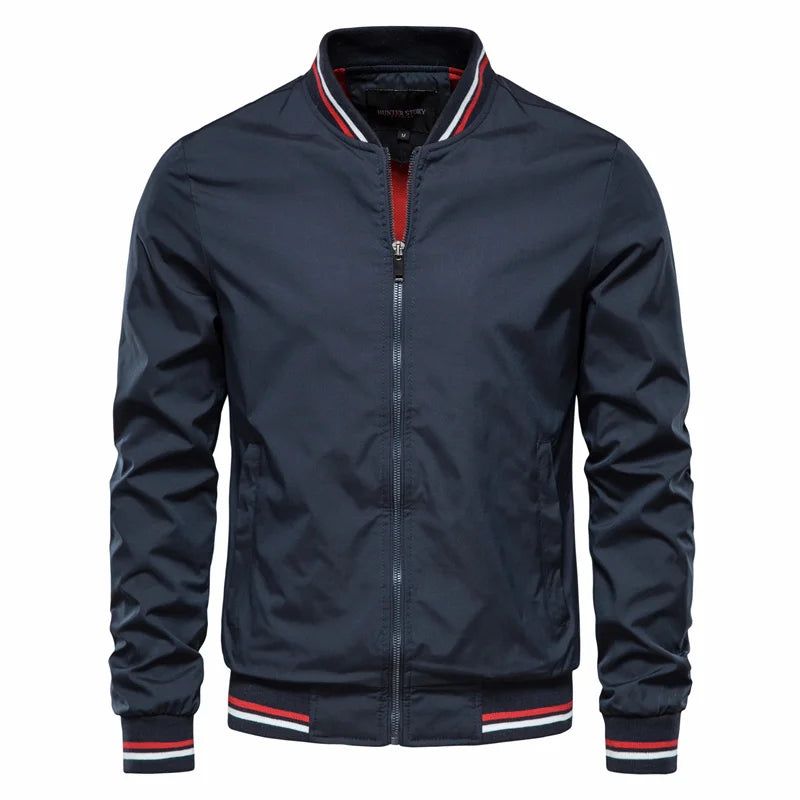 Jaqueta Masculina Bomber Casual Slim Azul Marinho - Zellum