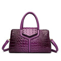 Bolsa Satchel Feminina de Couro Elisium Roxo 31cm - 11cm - 18cm - Zellum