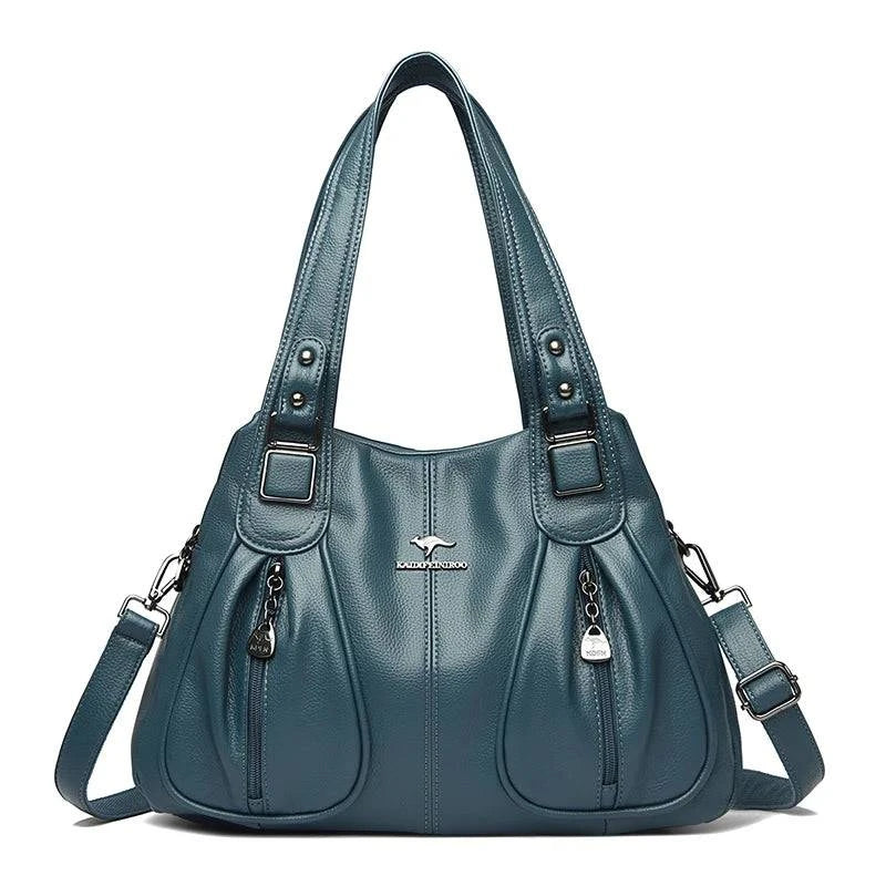 Bolsa Feminina de Couro Legítimo Luxe Essence Azul - Zellum