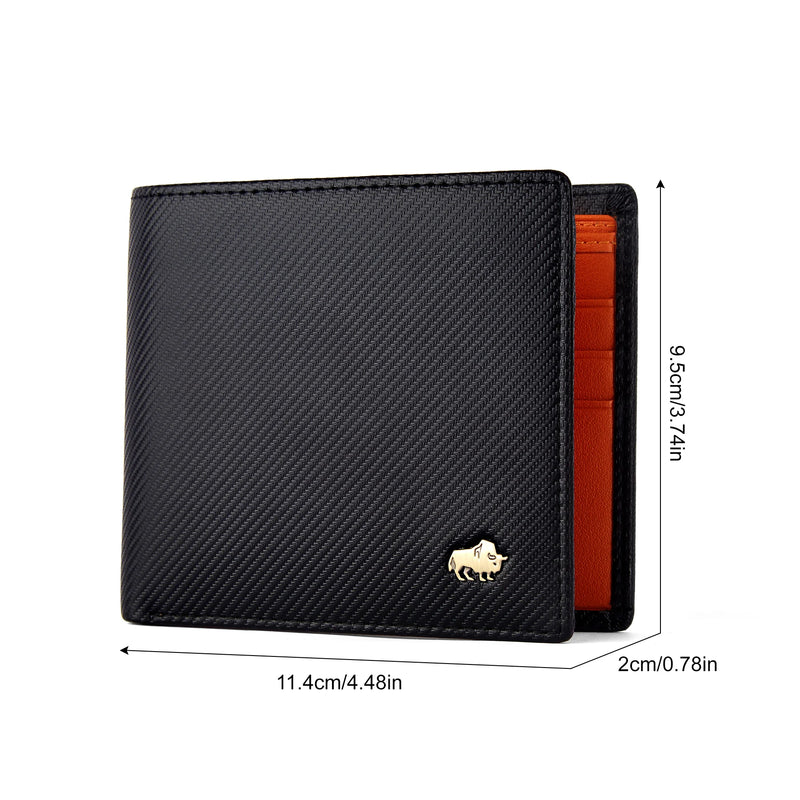 2024 Men's Carbon Fiber Short Wallet Luxury Designer RFID Blocking Card Holder Coins Pocket Purse Gift Boyfriend Husband FatherZellum