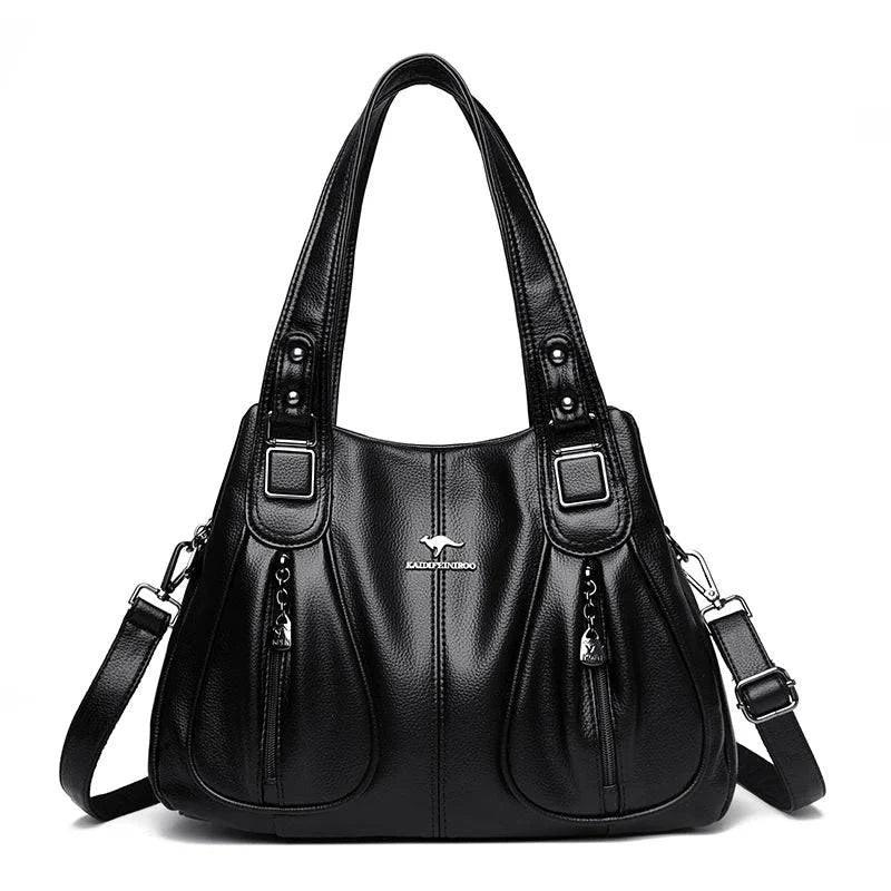 Bolsa Feminina de Couro Legítimo Luxe Essence Preto - Zellum