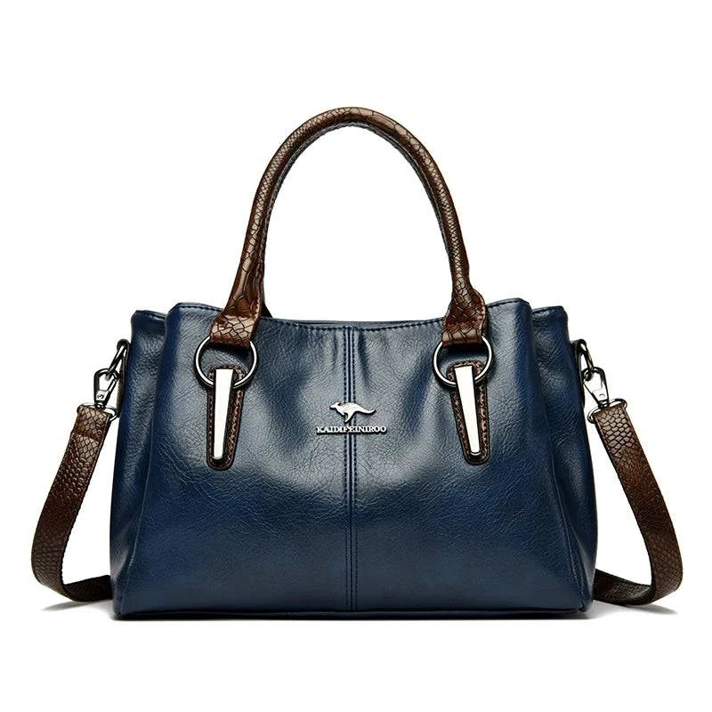 Bolsa Tote Feminina de Couro Sublime Azul - Zellum