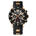 Relógio Masculino Esportivo Poedagar Com Pulseira de Silicone Dourado Preto - Zellum