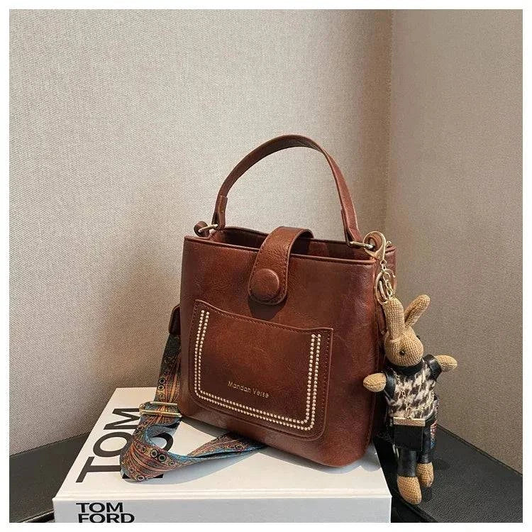 Bolsa Tote Feminina Transversal Pequena Cristalle Marrom - Zellum