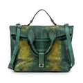 Bolsa Feminina de Couro Legítimo Motaora Verde 34cm - 26cm - 15cm - Zellum