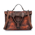 Bolsa Feminina de Couro Legítimo Motaora Laranja 34cm - 26cm - 15cm - Zellum