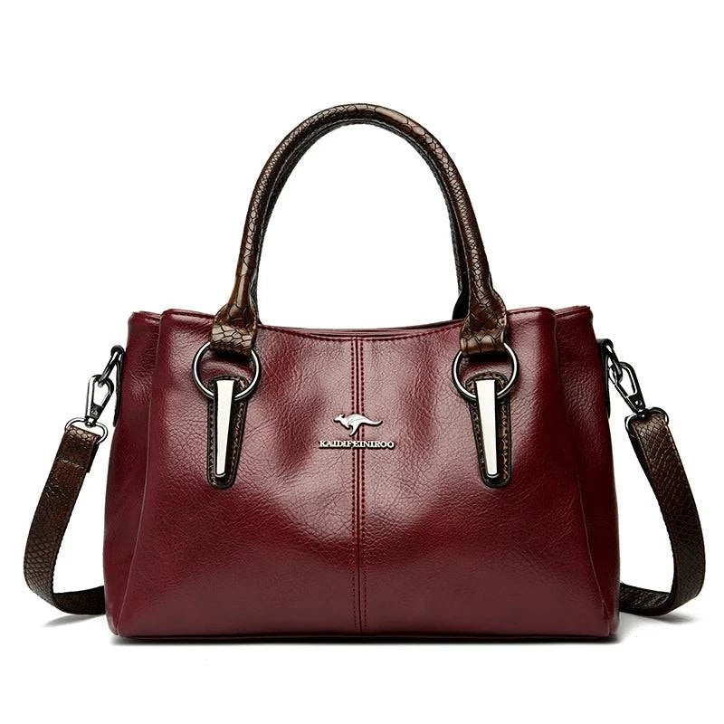 Bolsa Tote Feminina de Couro Sublime Vinho - Zellum