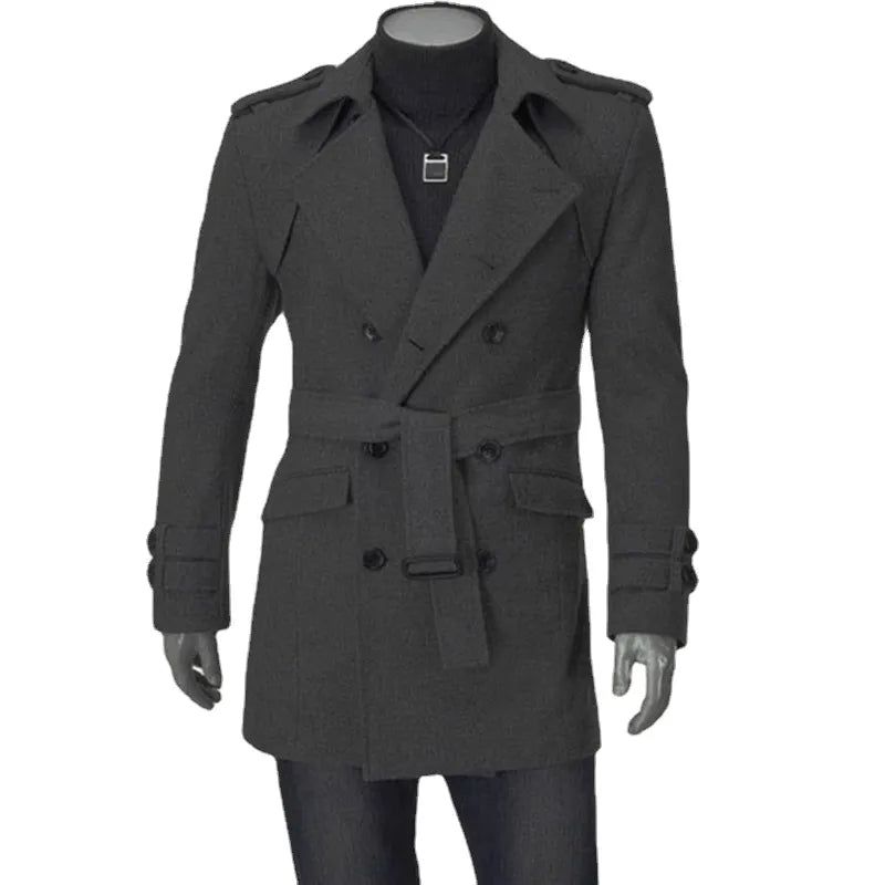 Trench Coat Masculino Com Cinto -  - casaco sobretudo masculino, sobre tudo masculino, sobretudo homem, sobretudo masculino inverno, sobretudo masculino preto, sobretudo preto masculino, trench coat masculino